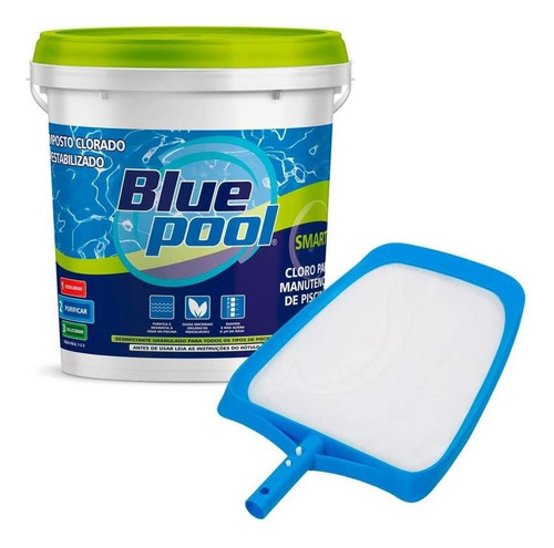 Cloro Smart Piscina Balde 7,5 Kg Bluepool + Peneira Fluidra