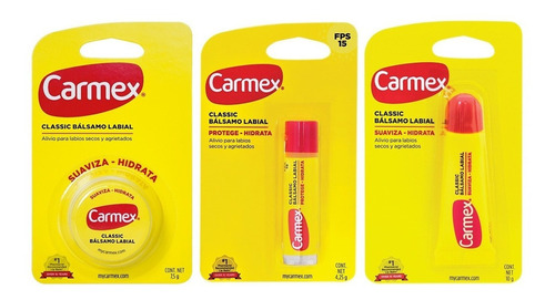 Carmex Tarro Original + Stick Original + Tubo Original