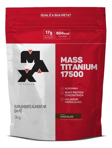 Mass Titanium 3kg Max Titanium - Hipercalórico Massa