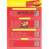 Modelo Cardapio Lanchonete - Editável - Vetores - Corel Draw