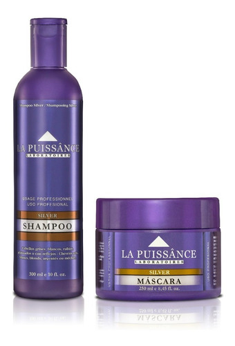 Shampoo Matizador + Máscara Kit Silver. La Puissance
