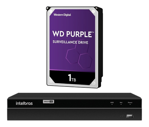 Dvr 1204 Mhdx 4 Canal Com Hd 1tb Purple E Detecção Movimento