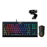 Kit Redragon Logitech - Dark Avenger Rgb + Cobra + C922 Pro