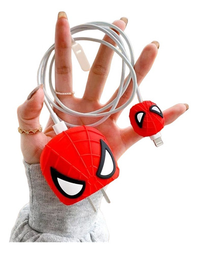 Protector Para Cable Spiderman iPhone 11 Pro, 12 Y 13