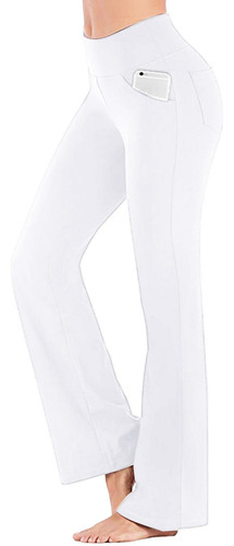 Leggings Acampanados Con Bolsillos Para Mujer, Pantalones