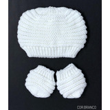 Kit Gorro E Luvas Branco 