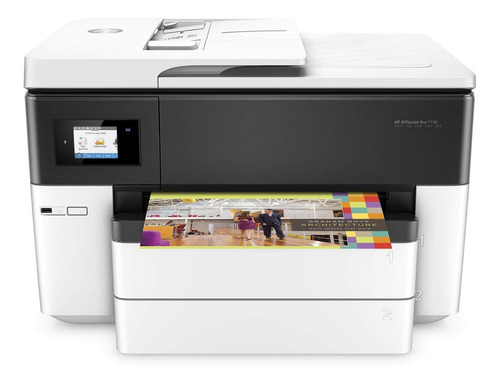 Impresora Portátil A Color Multifunción Hp Officejet Pro 7740 Con Wifi Blanca Y Negra 100v/240v