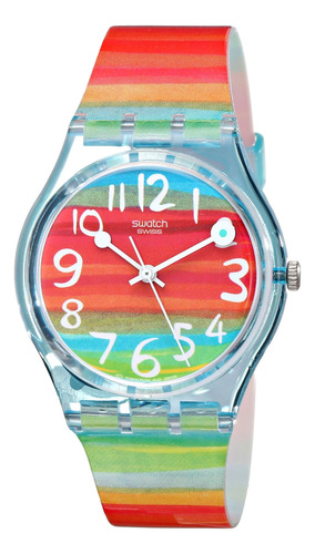 Reloj Plastico Con Esfera De Cuarzo En Arco Iris Gs124, Para