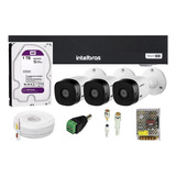 Kit 3 Cameras Intelbras 1220 Dvr 4ch 3004c, Hd Purple 1tb