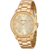 Relógio Seculus Feminino Original Dourado Elegante Social