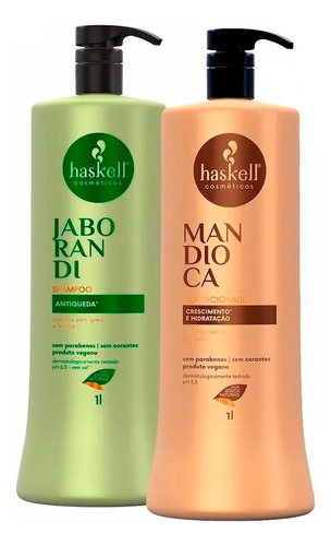 Haskell Mandioca Condicionador 1l + Shampoo Jaborandi 1l