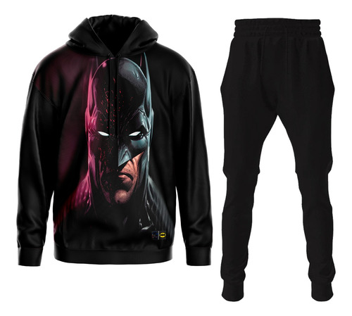 Conjunto Moletom Infantil Batman Heroi Cosplay Promoção Top