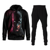 Conjunto Moletom Infantil Batman Heroi Cosplay Promoção Top