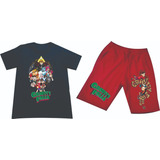 Conjunto Deportivo Gravity Falls Pantaloneta+camiseta  