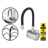 Torneira Elétrica Flexível De Parede Para Cozinha Hydra Cor Preto / Metalizado 127v