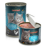 Alimento Leonardo Para Gatito Kitten Sabor Ave 400 Grs Lata