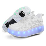 Zapatillas De Patinaje Sobre Ruedas Luminosas Para Niños Led