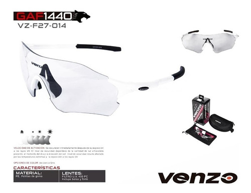 Gafas Venzo Fotocromáticas Transition Ciclismo Running 