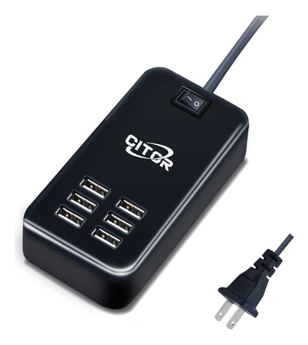 Cargador Usb Multipuerto, Estacin De Carga Usb De 6 Puertos