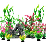 Quozuo Accesorios Para Pecera, Plantas De Acuario, 12 Piezas