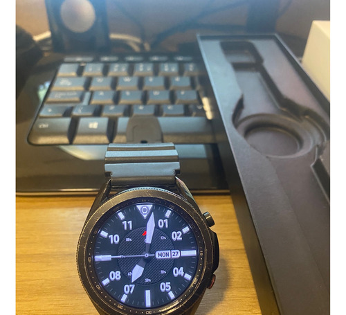 Samsung Galaxy Watch3 Caixa 45mm Aço, Pulseira Couro