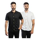 Kit 2 Camisas Masculina De Botão Sustentavel 30.1 Atacado