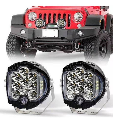 Par Faros Led Luz Blanca Potentes Redondo 50w Alta /baja5 ''