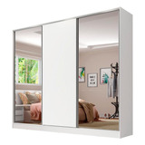 Guarda Roupa 100% Mdf Madesa Royale 3 Portas Correr Espelhos Cor Branco