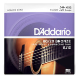 Daddarío Ej13 80/20 Bronze 11-52 Cuerdas Guitarra Acústica