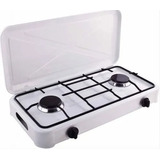 Encimera Cocina A Gas 2 Platos Con Tapa Camping Portatil