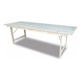 Mesa Madera 2.50x80 Pino Plegable Uso Jardín Quincho Terraza