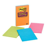 Notas Adhesivas 3m Post-it 4 Colores 180 Hjs 101mm X 152mm