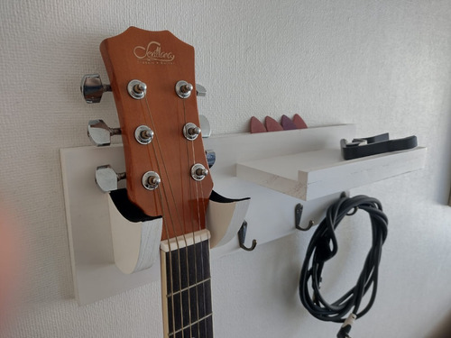 Soporte Guitarra Muro Repisa Lawsol Moderno Estante Café 