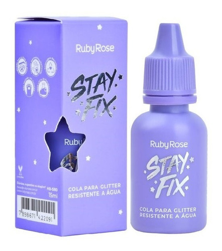 12 Cola Glitter Ruby Rose Atacado Stay Fix Resistente A Água