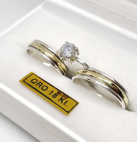 Alianzas Plata 925 Y Oro 18k Novio Casamiento Compromiso 