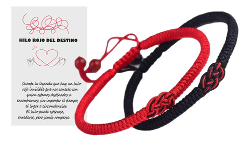 Duo Pulseras Hilo Rojo Del Destino Romantico Novios Parejas