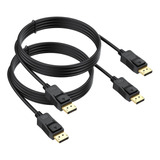 Uvooi Cable Displayport 4k De 3 Pies, Paquete De 2 Unidades