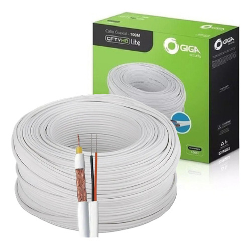 Caixa Cabo Coaxial Giga Cftv 100 Metros Dupla Blindagem 85