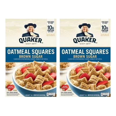 Quaker Oatmeal Squares Brown Sugar, 21 Oz (2cajas) | Envío gratis