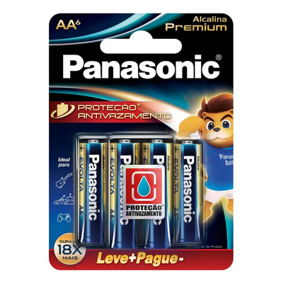 Pilha Alcalina Panasonic Premium AA - ct c\u002F06 unidades | MercadoLivre