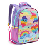 Mochila Escolar Infantil Meninas It Pop Slime Tie Dye Costas