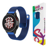 Pulseira De Aço Milanese Dupla 20mm Compativel Com Samsung Galaxy Watch Active 1 2 Galaxy Watch 4 5 6 40mm 42mm 43mm 44mm 45mm 46mm 47mm Pro Classic - Cor Azul Marinho