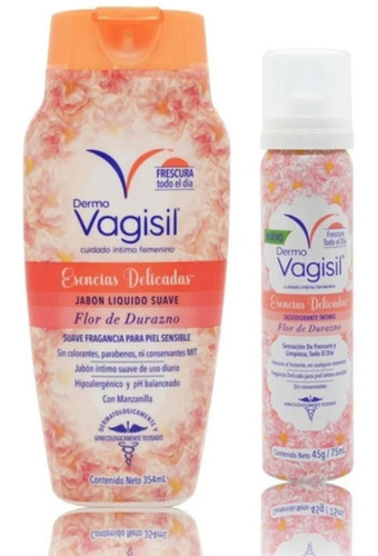 Jabón Líquido+ Desodorante Intimo Dermo Vagisil Flor Durazno