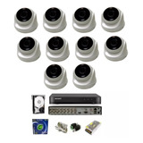 Kit Completo Dvr Hikvision 16 Canais / 10 Cameras Dome Full