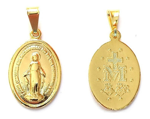 Colgante Medalla Virgen Rayos Mediana Enchapado En Or0 18k