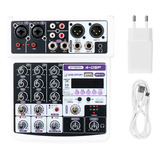 Mesa Som Mixer 4 Canais Phantom Power 24 Efeitos Dsp Usb Mp3