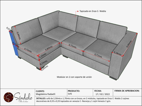 Sofá 4 Puesto Modular