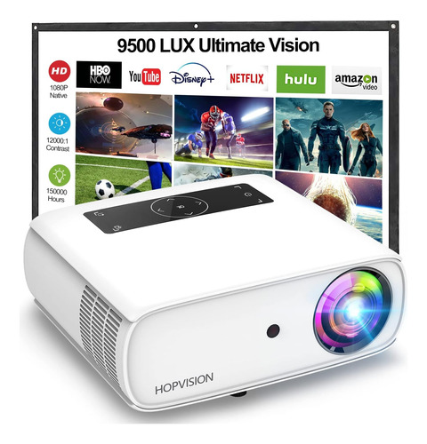 Proyector Hopvision Native 1080p Full Hd, Proyector De Pelíc