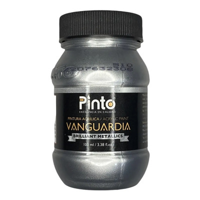 Pintura Acrílica Metálica Pinto de Aluminio para Tela, Madera y Cartón de 100 mL | MercadoLibre
