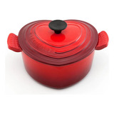 Panela Le Creuset Formato Coração Ferro 20cm Vermelha